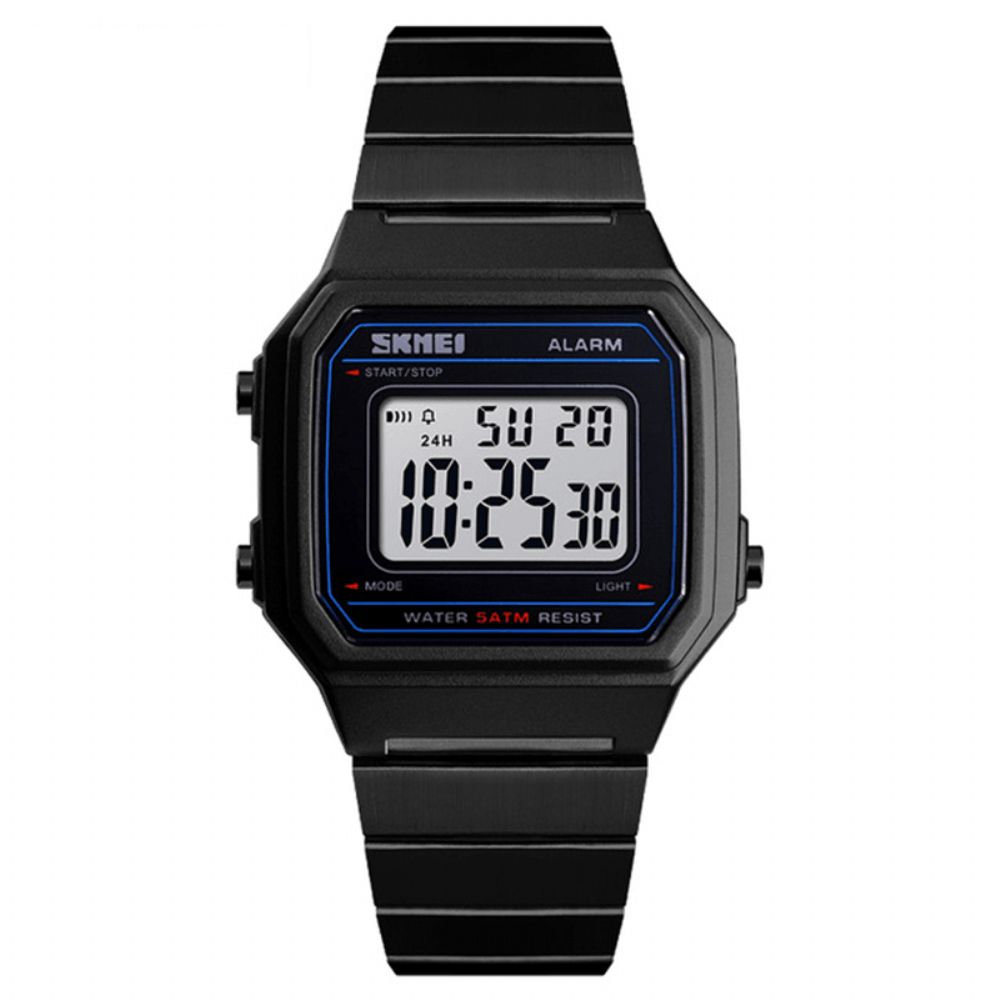 Skmei 1377 Lichtgevende Weekweergave Waterdicht Casual Stijl Digitaal Horloge Heren Polshorloge