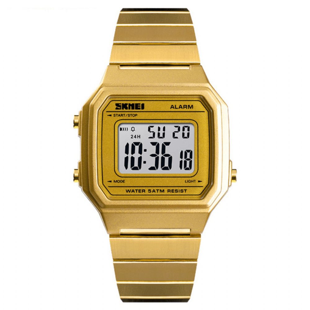 Skmei 1377 Lichtgevende Weekweergave Waterdicht Casual Stijl Digitaal Horloge Heren Polshorloge