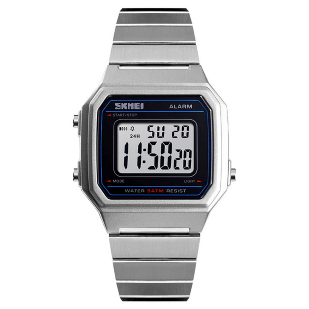 Skmei 1377 Lichtgevende Weekweergave Waterdicht Casual Stijl Digitaal Horloge Heren Polshorloge