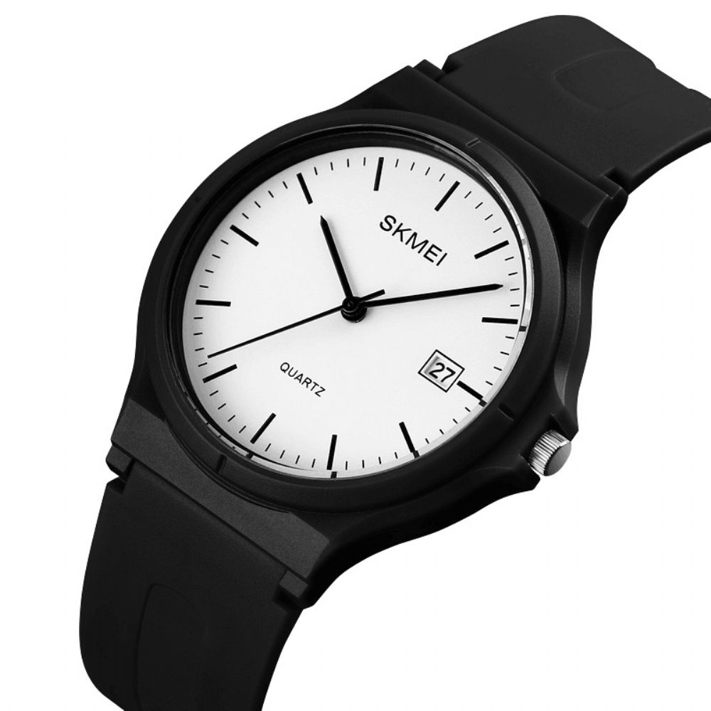 Skmei 1449 Simple Black Pointer Mode Kleurrijke Heren Dames Quartz Horloge