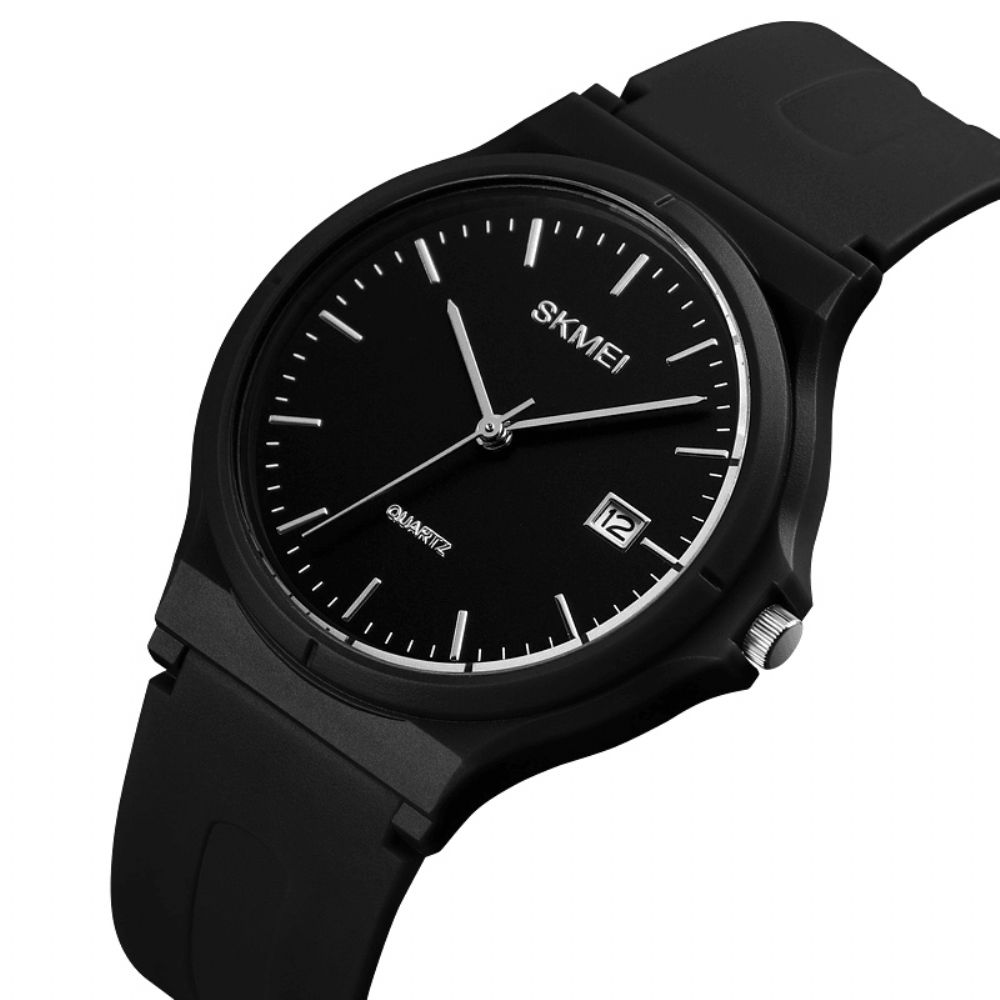 Skmei 1449 Simple Black Pointer Mode Kleurrijke Heren Dames Quartz Horloge