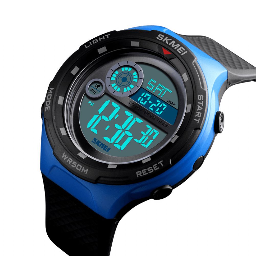 Skmei 1465 50M Waterdicht Countdown Outdoor El Light Sports Heren Digitaal Horloge