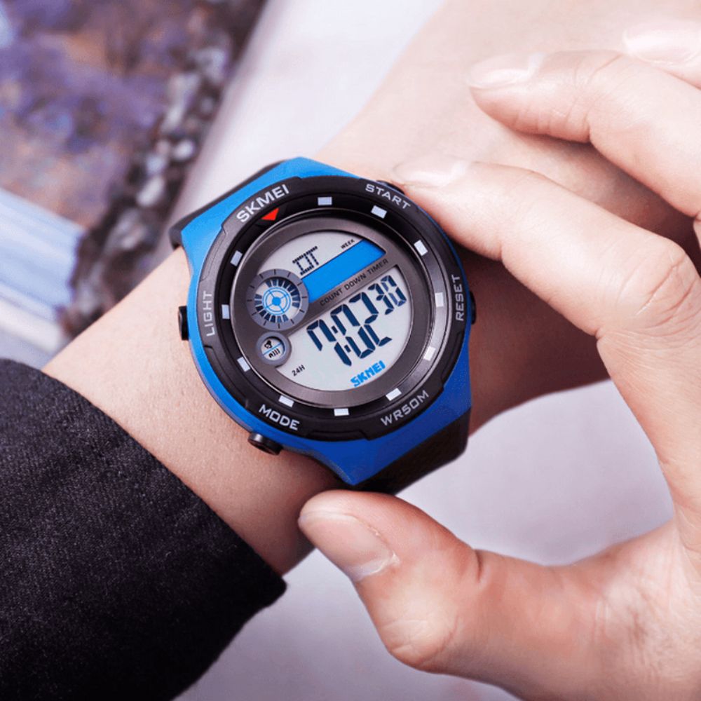 Skmei 1465 50M Waterdicht Countdown Outdoor El Light Sports Heren Digitaal Horloge