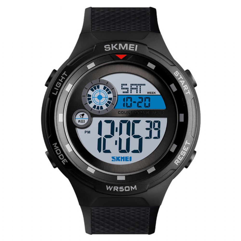 Skmei 1465 50M Waterdicht Countdown Outdoor El Light Sports Heren Digitaal Horloge