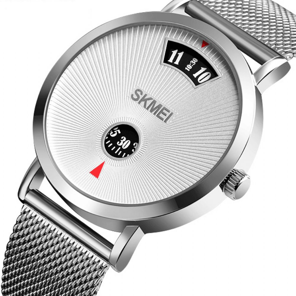 Skmei 1489 Creative Dial Design 30M Waterdicht Zakelijke Stijl Herenhorloge Quartz Horloge