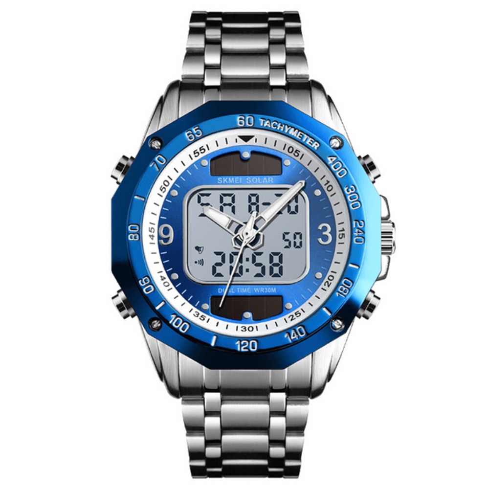 Skmei 1493 Mode Heren Digitaal Quartz Horloge 3Atm Waterdicht Lichtgevend Display Dual Display Horloge