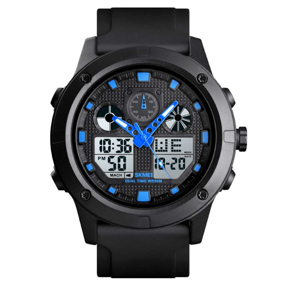 Skmei 1514 Outdoor Sports 50M Waterdichte Chronograaf Stopwatch Digitaal Horloge Herenhorloge