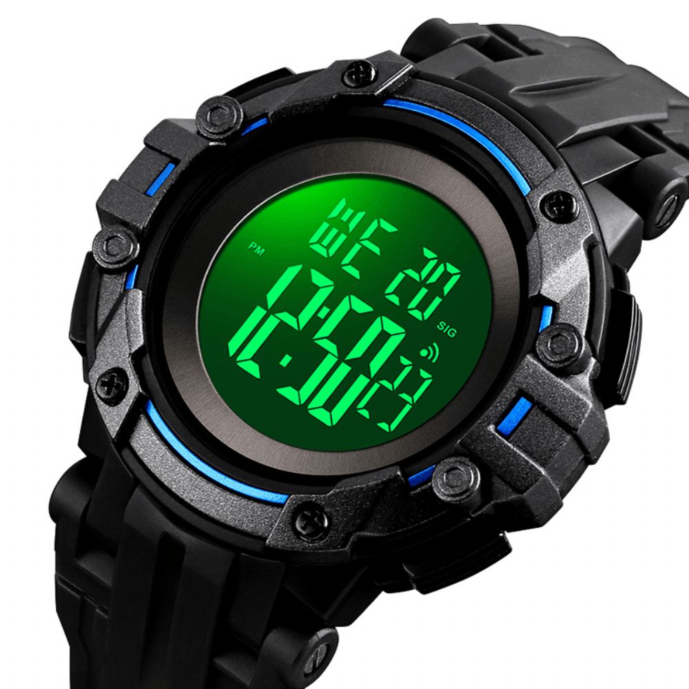 Skmei 1545 Alarm Chronograaf Lichtgevende 5Atm Militaire Stijl Sport Heren Horloge Digitaal Horloge