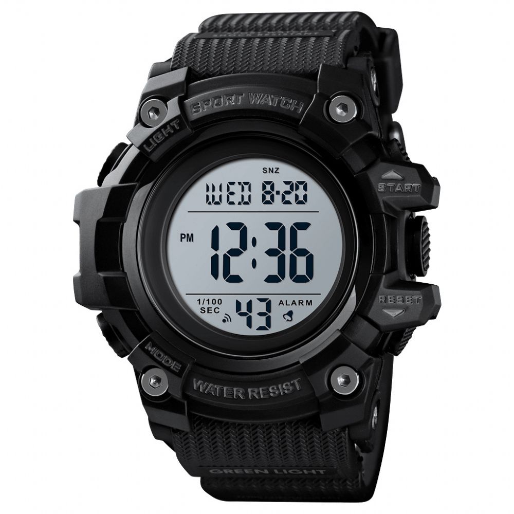 Skmei 1552 Sport Herenhorloge Waterdicht Lichtgevende Datum Weekweergave Stopwatch Countdown Outdoor Digitaal Horloge