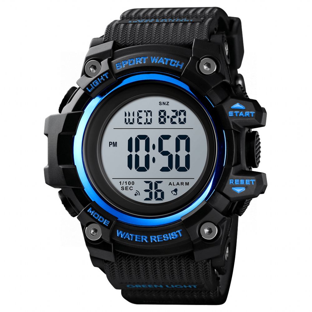 Skmei 1552 Sport Herenhorloge Waterdicht Lichtgevende Datum Weekweergave Stopwatch Countdown Outdoor Digitaal Horloge