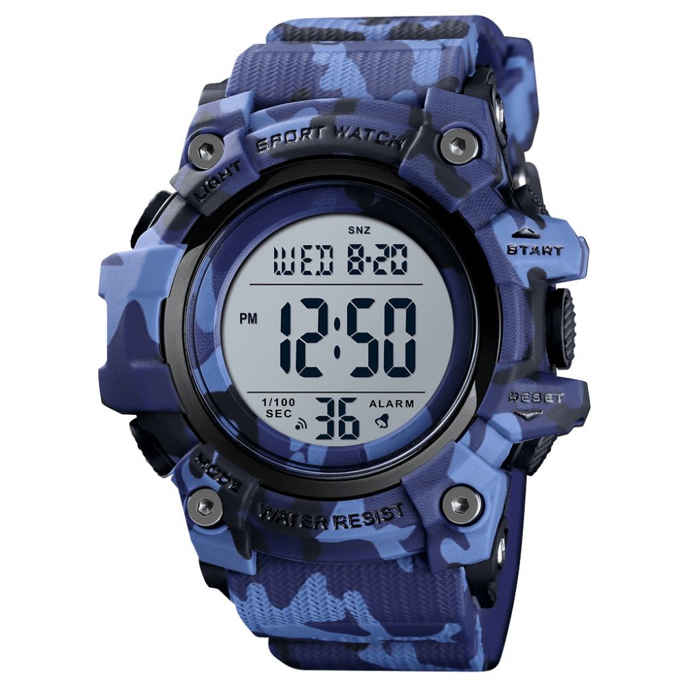 Skmei 1552 Sport Herenhorloge Waterdicht Lichtgevende Datum Weekweergave Stopwatch Countdown Outdoor Digitaal Horloge