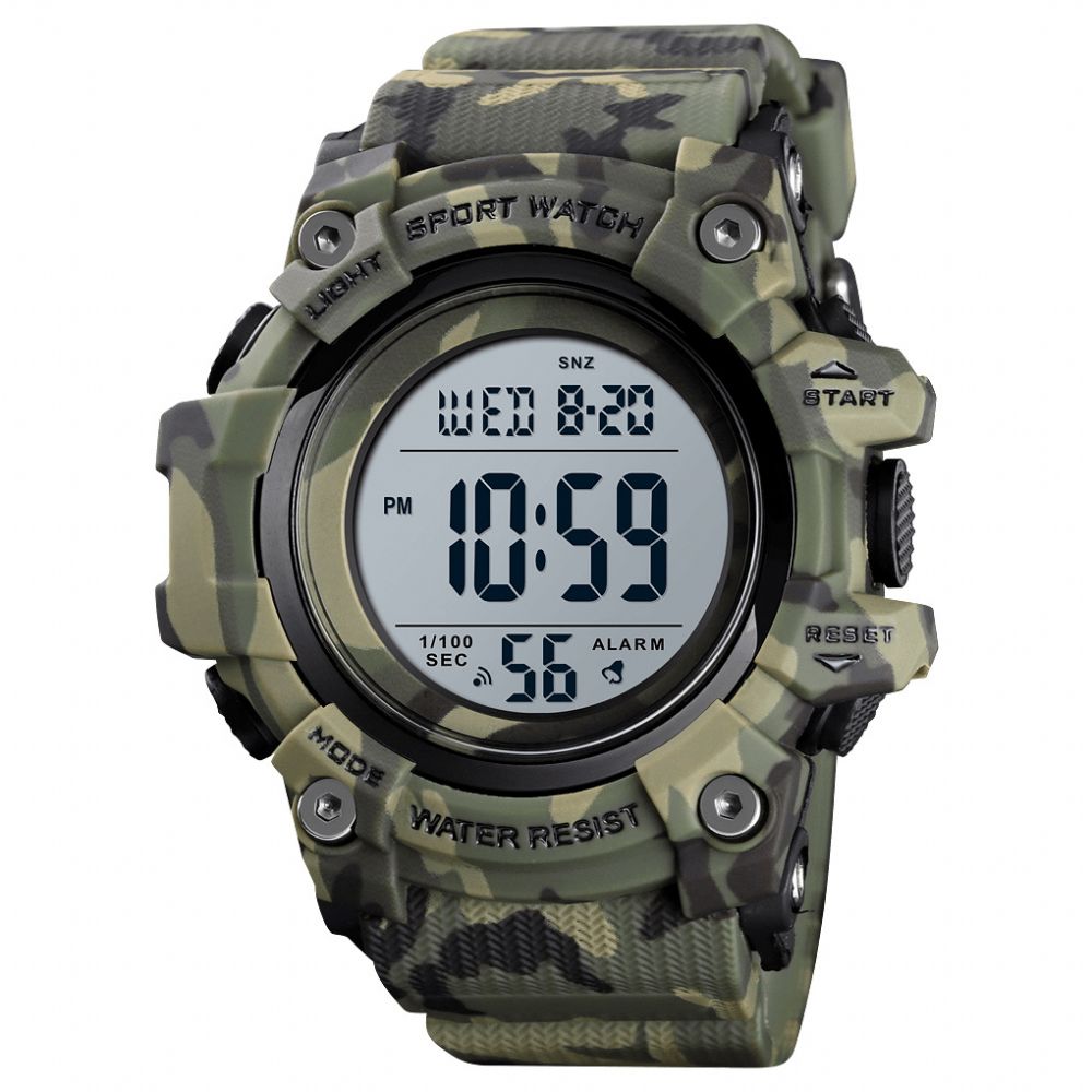 Skmei 1552 Sport Herenhorloge Waterdicht Lichtgevende Datum Weekweergave Stopwatch Countdown Outdoor Digitaal Horloge