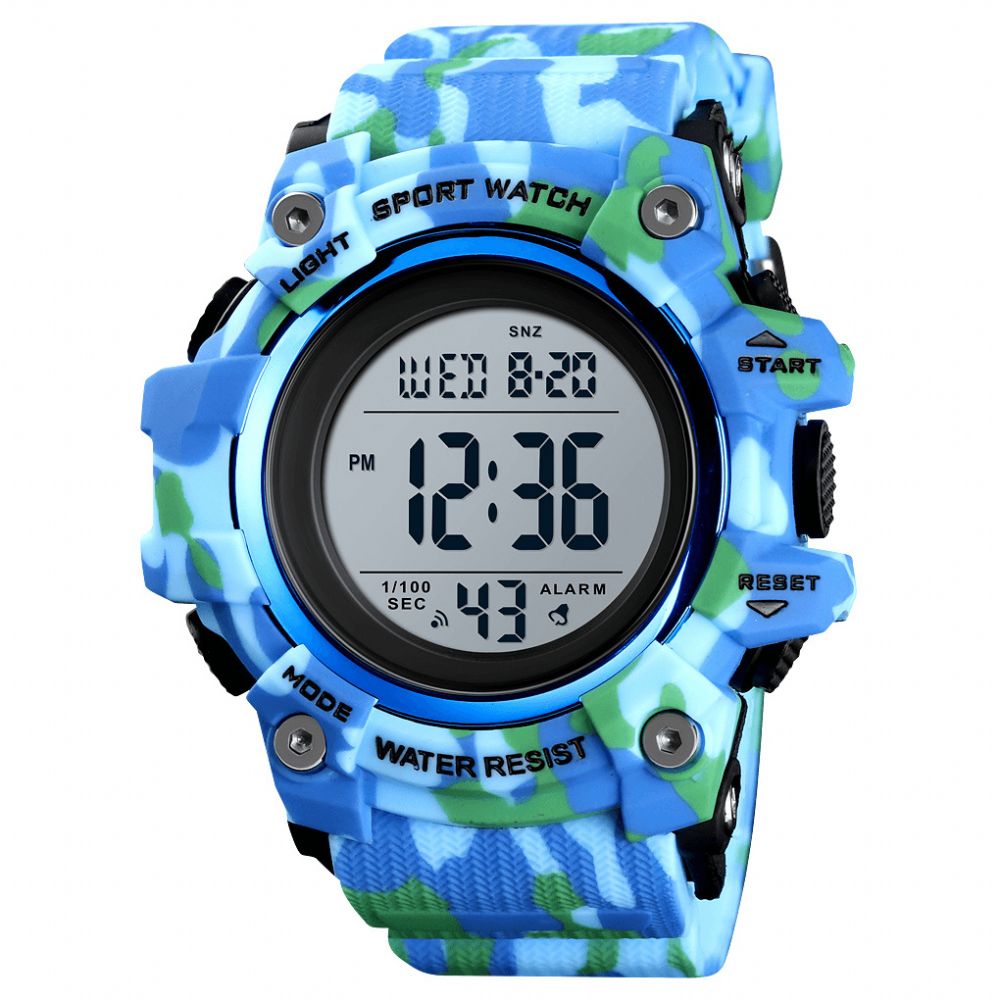 Skmei 1552 Sport Herenhorloge Waterdicht Lichtgevende Datum Weekweergave Stopwatch Countdown Outdoor Digitaal Horloge