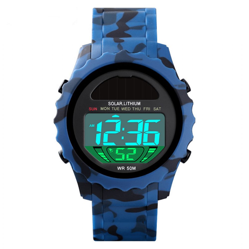 Skmei 1585 Waterdicht Led Digitaal Horloge Chronograaf Alarm Camouflage Heren Buitenhorloge