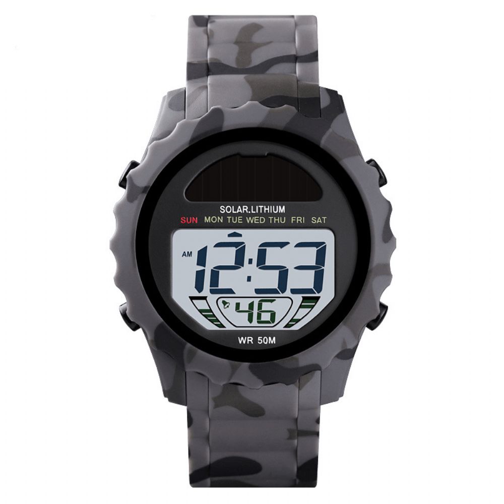 Skmei 1585 Waterdicht Led Digitaal Horloge Chronograaf Alarm Camouflage Heren Buitenhorloge