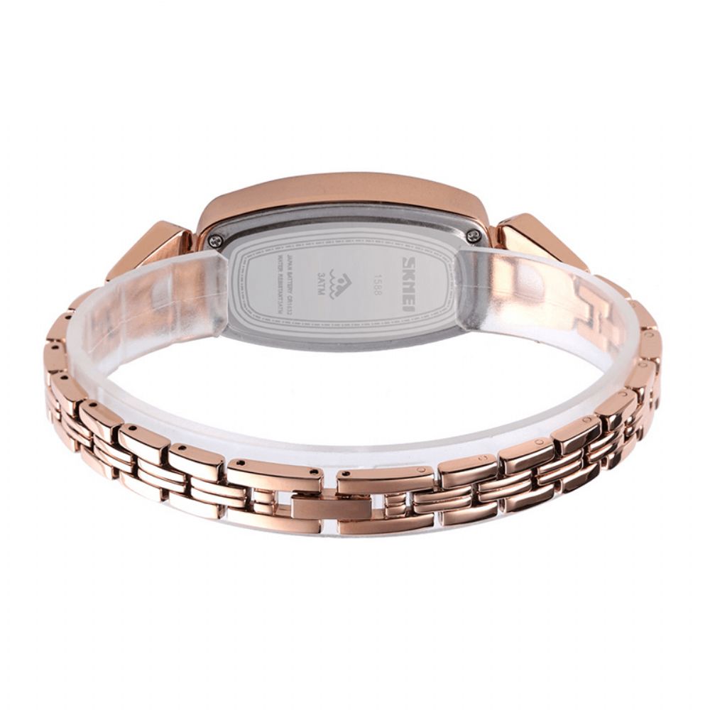 Skmei 1588 Diamond Rechthoek Wijzerplaat Dames Armband Horloge Volledig Stalen Touchscreen Digitaal Horloge