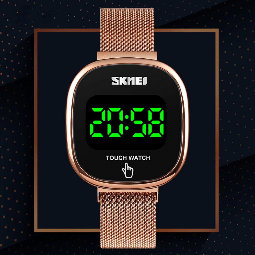 Skmei 1589 Mode Herenhorloge Datumweergave Led Licht Waterdicht Aanraaktoets Digitaal Horloge