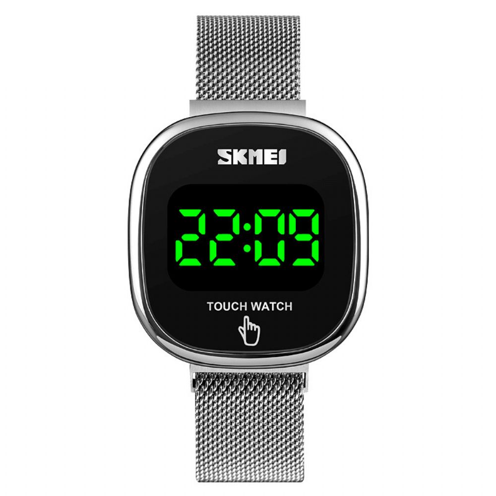 Skmei 1589 Mode Herenhorloge Datumweergave Led Licht Waterdicht Aanraaktoets Digitaal Horloge