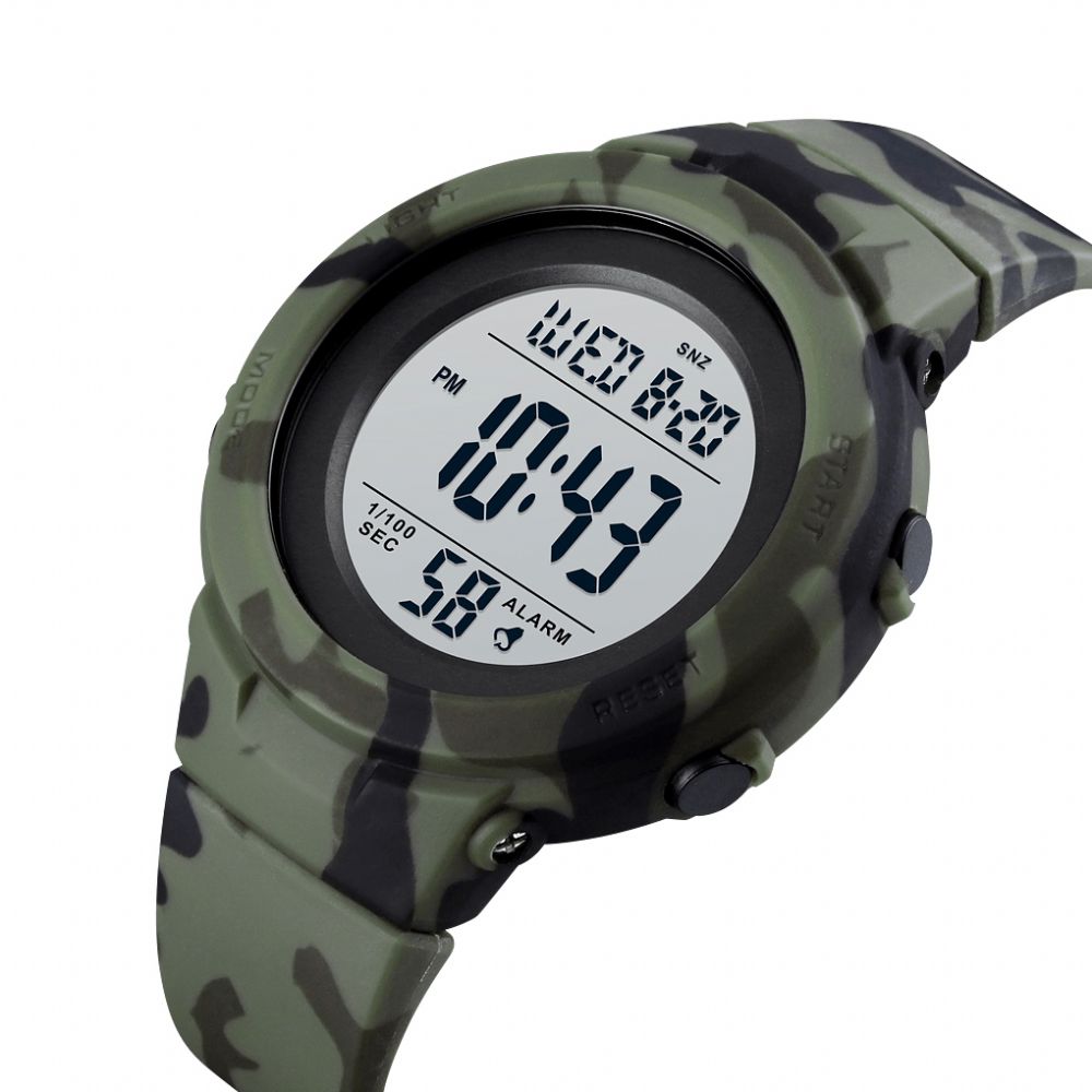 Skmei 1615 Mode 50M Waterdicht Lichtgevend Display Countdown Alarm Stopwatch Heren Sport Digitaal Horloge