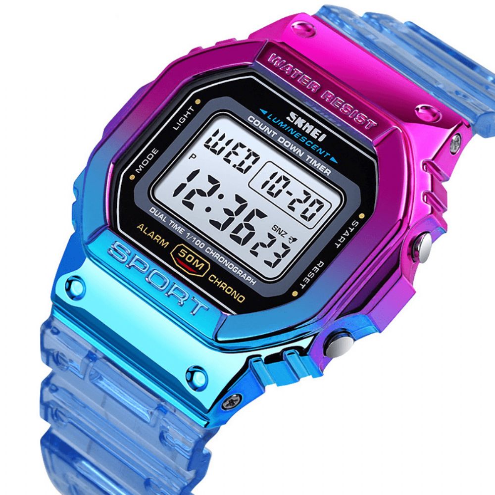 Skmei 1622 Dazzling Dames Digitaal Horloge Modieus Alarm Chronograaf Sport Polshorloge