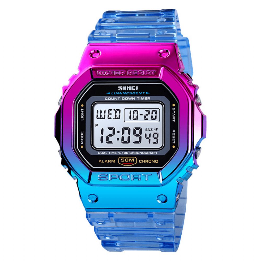 Skmei 1622 Dazzling Dames Digitaal Horloge Modieus Alarm Chronograaf Sport Polshorloge