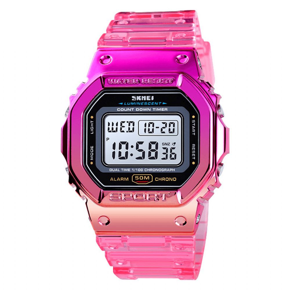 Skmei 1622 Dazzling Dames Digitaal Horloge Modieus Alarm Chronograaf Sport Polshorloge