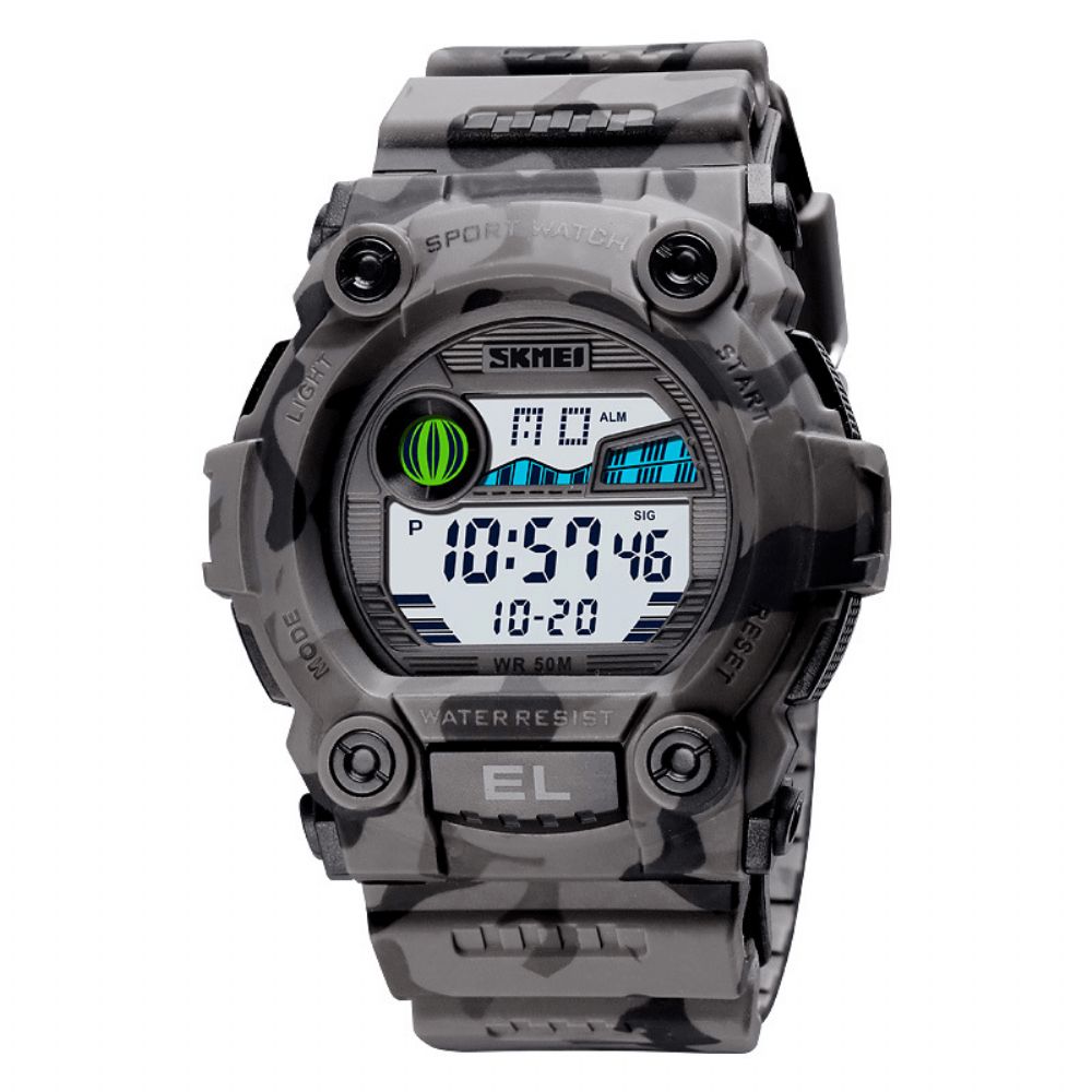 Skmei 1633 Chronograaf Sport Heren Polshorloge Lichtgevend Display Waterdicht Led Digitaal Horloge