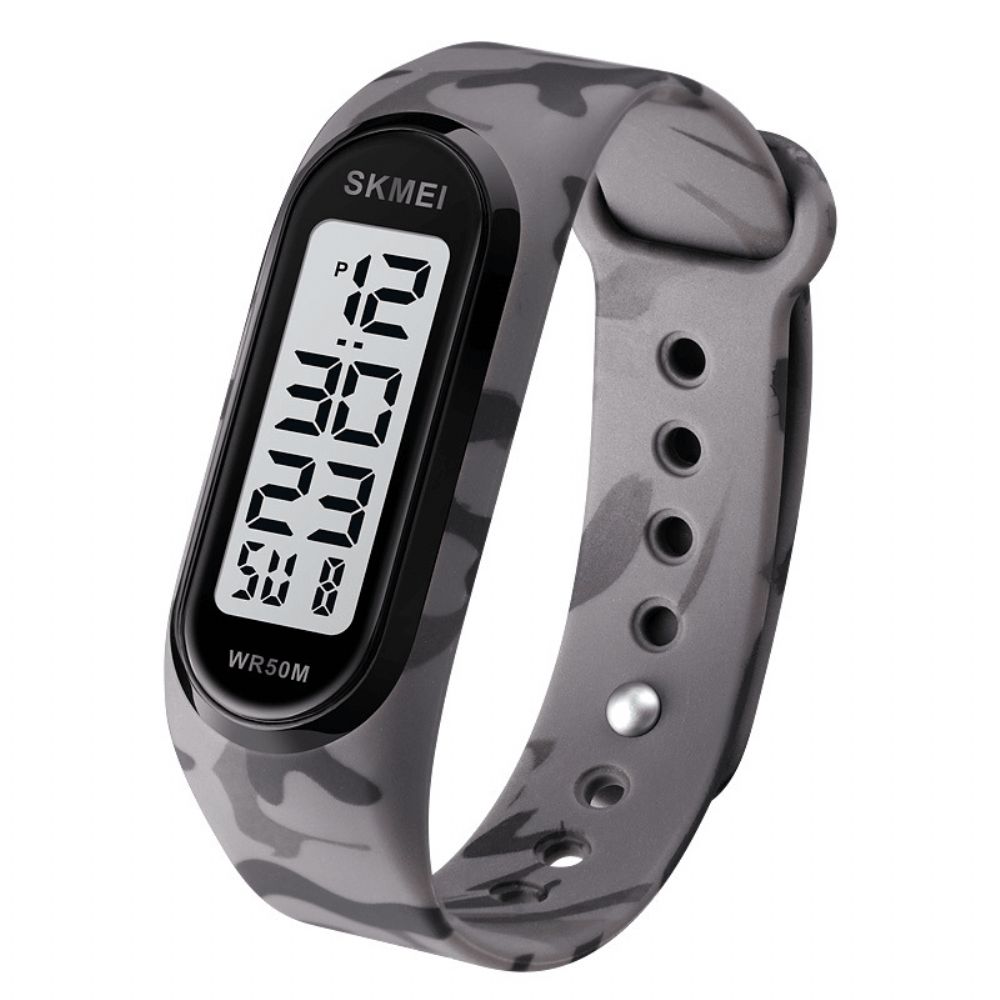 Skmei 1666 Led-Licht Digitaal Horloge 5Atm Waterdicht Datumweergave Sport Unisex Horloge