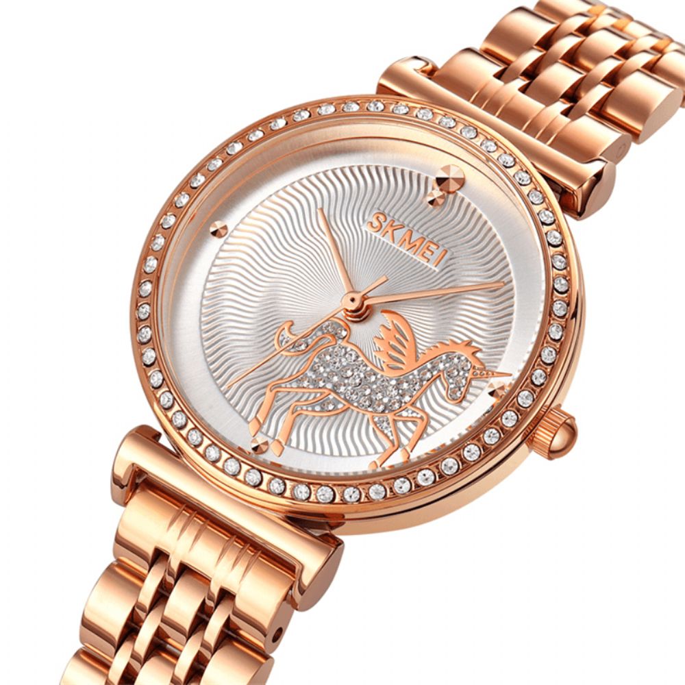 Skmei 1686 Elegante Dameshorloge Mode Casual Stalen Band Waterdicht Vrouwelijk Quartz Horloge