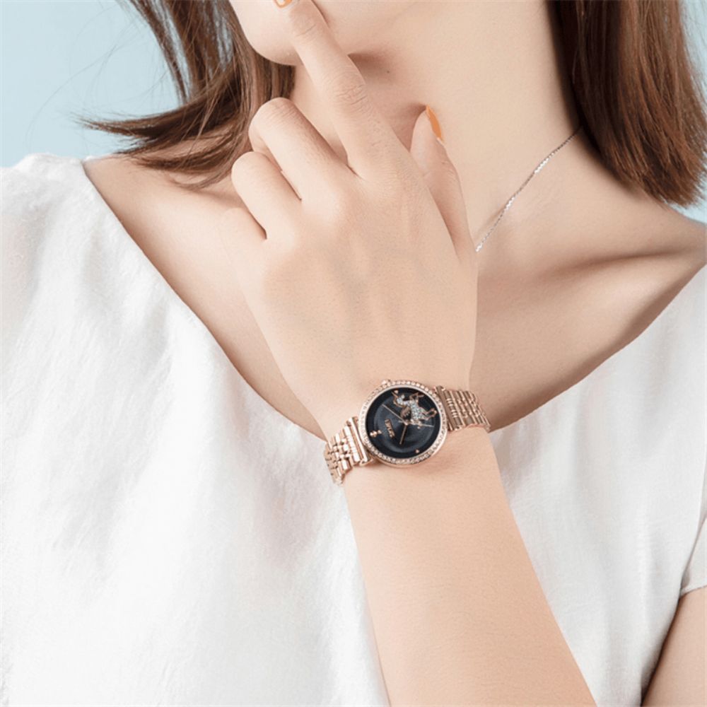 Skmei 1686 Elegante Dameshorloge Mode Casual Stalen Band Waterdicht Vrouwelijk Quartz Horloge