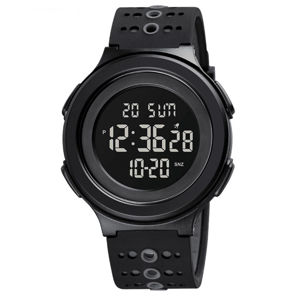 Skmei 1733 Sport Casual 12 24 Uur Modus El Lichtgevende Display Stopwatch Alarm 5Atm Waterdicht Mannen Digitale Horloge