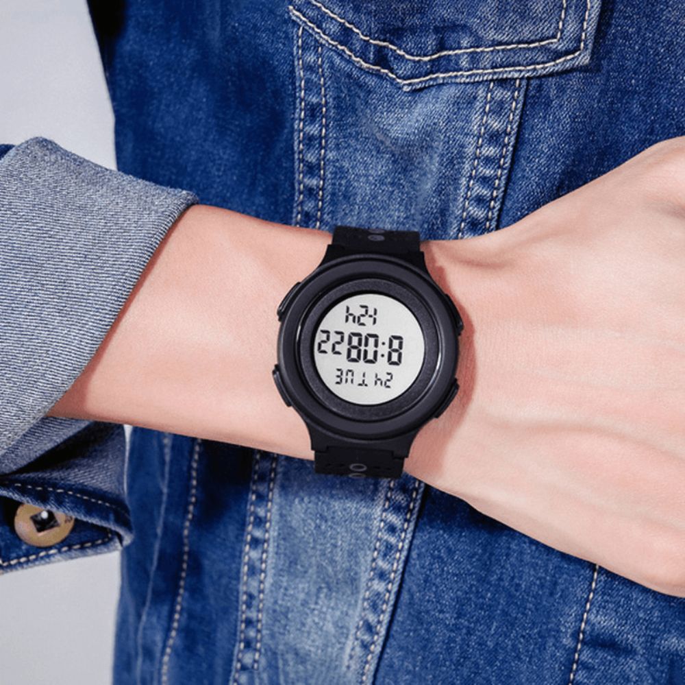 Skmei 1733 Sport Casual 12 24 Uur Modus El Lichtgevende Display Stopwatch Alarm 5Atm Waterdicht Mannen Digitale Horloge