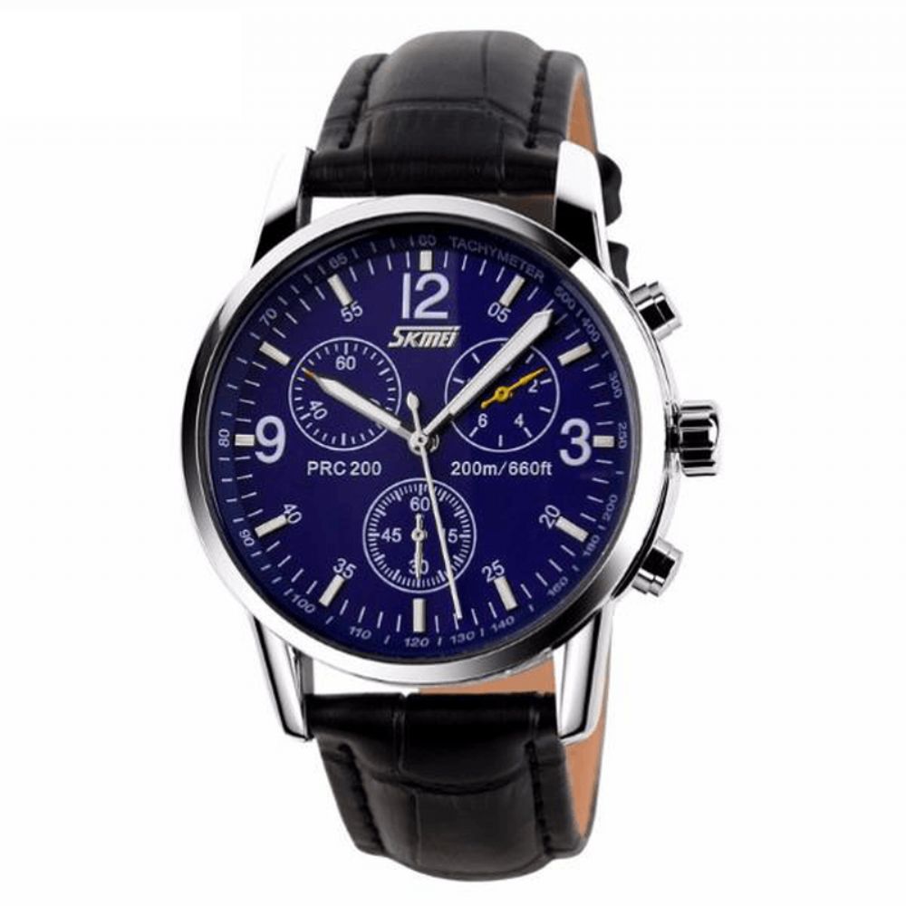 Skmei 9070 Mode Heren Quartz Horloge Casual Stalen Zakelijk Polshorloge