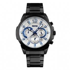 Skmei 9108 Waterdichte Stopwatch Weergave Datum Casual Stijl Zakelijke Heren Quartz Horloges