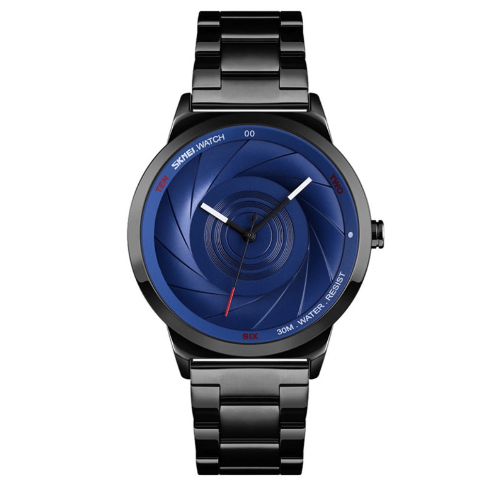 Skmei 9210 Mode Zakelijke Stijl Herenhorloge 3D Dail Waterdicht Roestvrij Staal Quartz Horloges