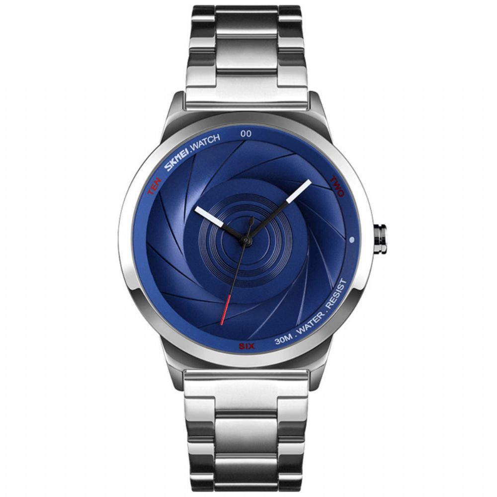 Skmei 9210 Mode Zakelijke Stijl Herenhorloge 3D Dail Waterdicht Roestvrij Staal Quartz Horloges