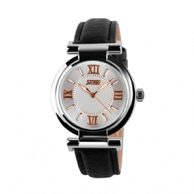 Skmei Mode Dameshorloge Waterdicht Lederen Band Casual Quartz Horloge