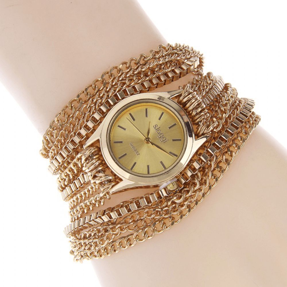 Sloggi Retro Zinklegering Drie Keer Rond Armband Dames Quartz Horloge