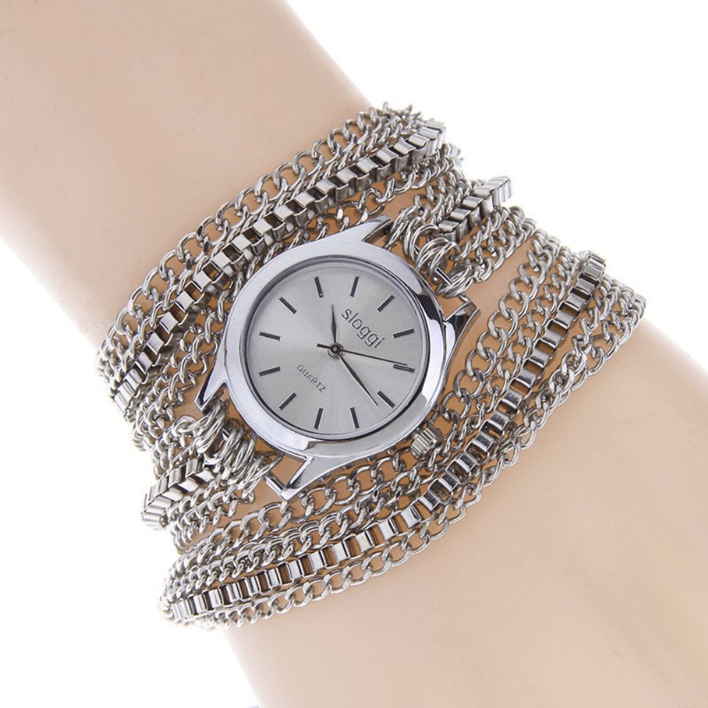 Sloggi Retro Zinklegering Drie Keer Rond Armband Dames Quartz Horloge