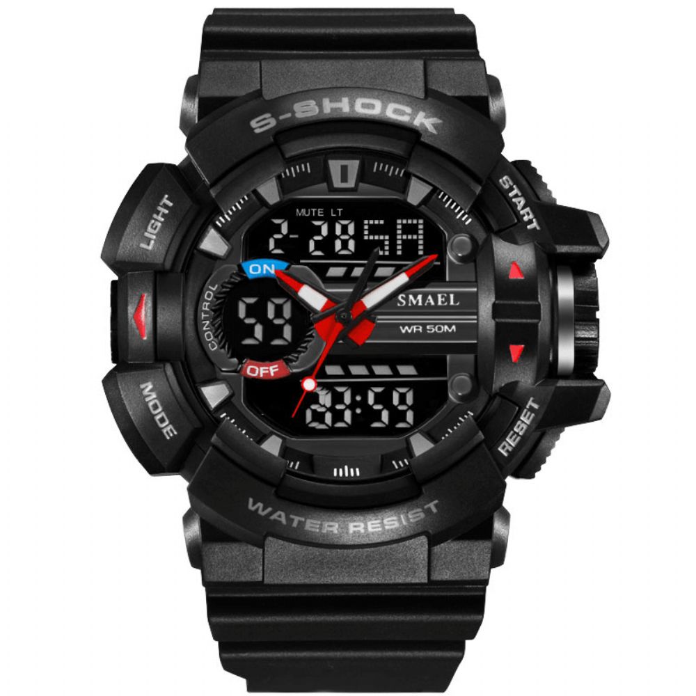 Smael 1436 Militaire Stijl Led Digitaal Horloge Display Tijd Datum Sport Polshorloge