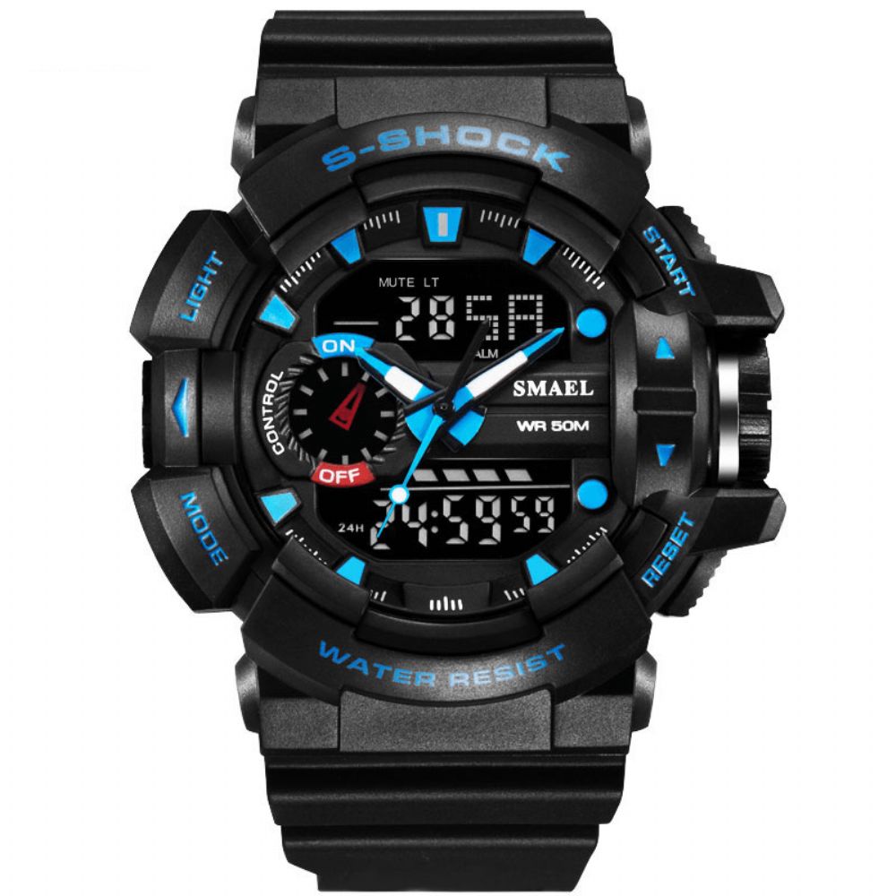 Smael 1436 Militaire Stijl Led Digitaal Horloge Display Tijd Datum Sport Polshorloge