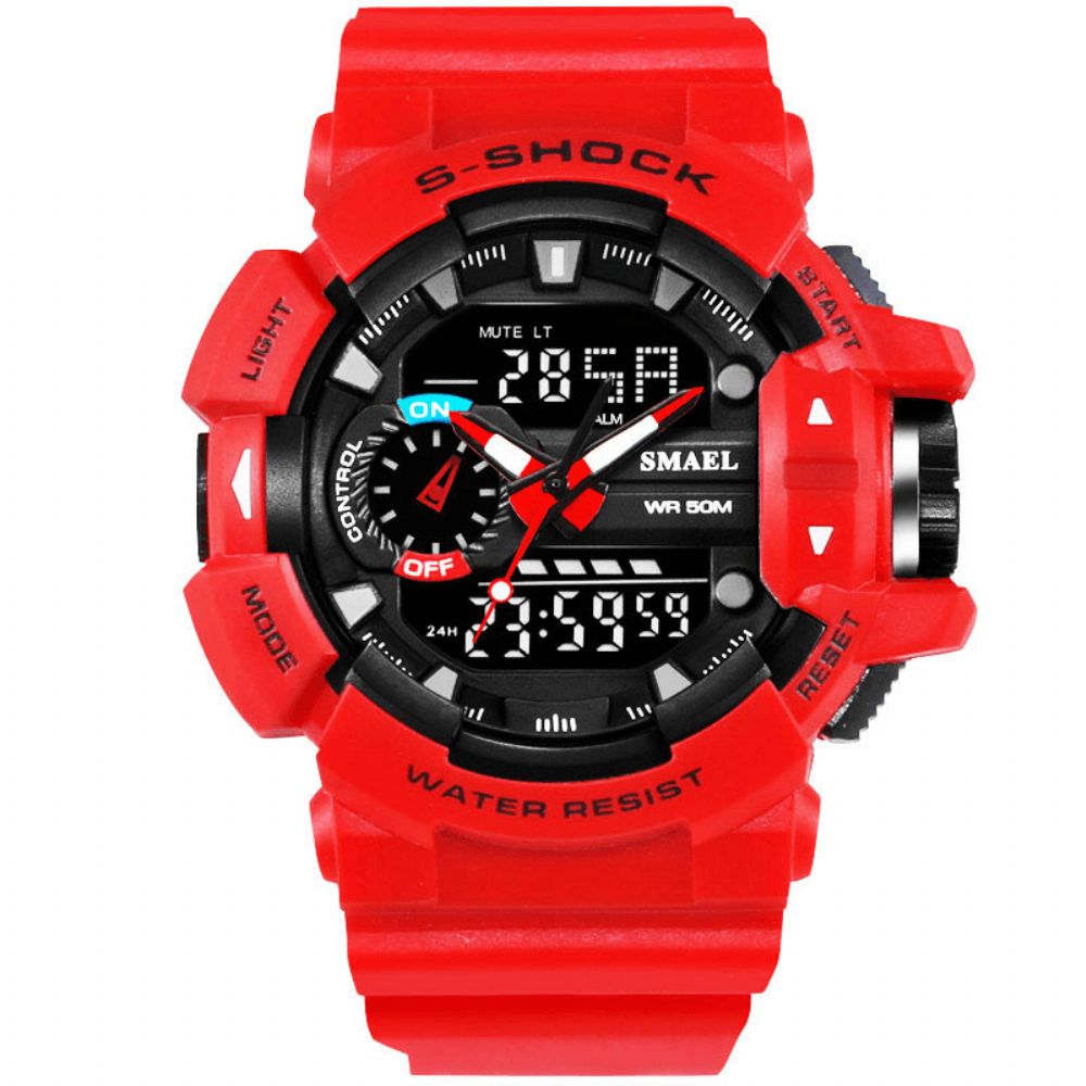 Smael 1436 Militaire Stijl Led Digitaal Horloge Display Tijd Datum Sport Polshorloge