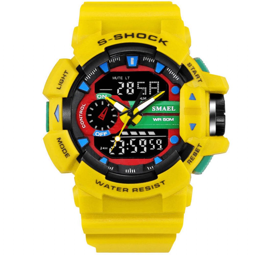 Smael 1436 Militaire Stijl Led Digitaal Horloge Display Tijd Datum Sport Polshorloge