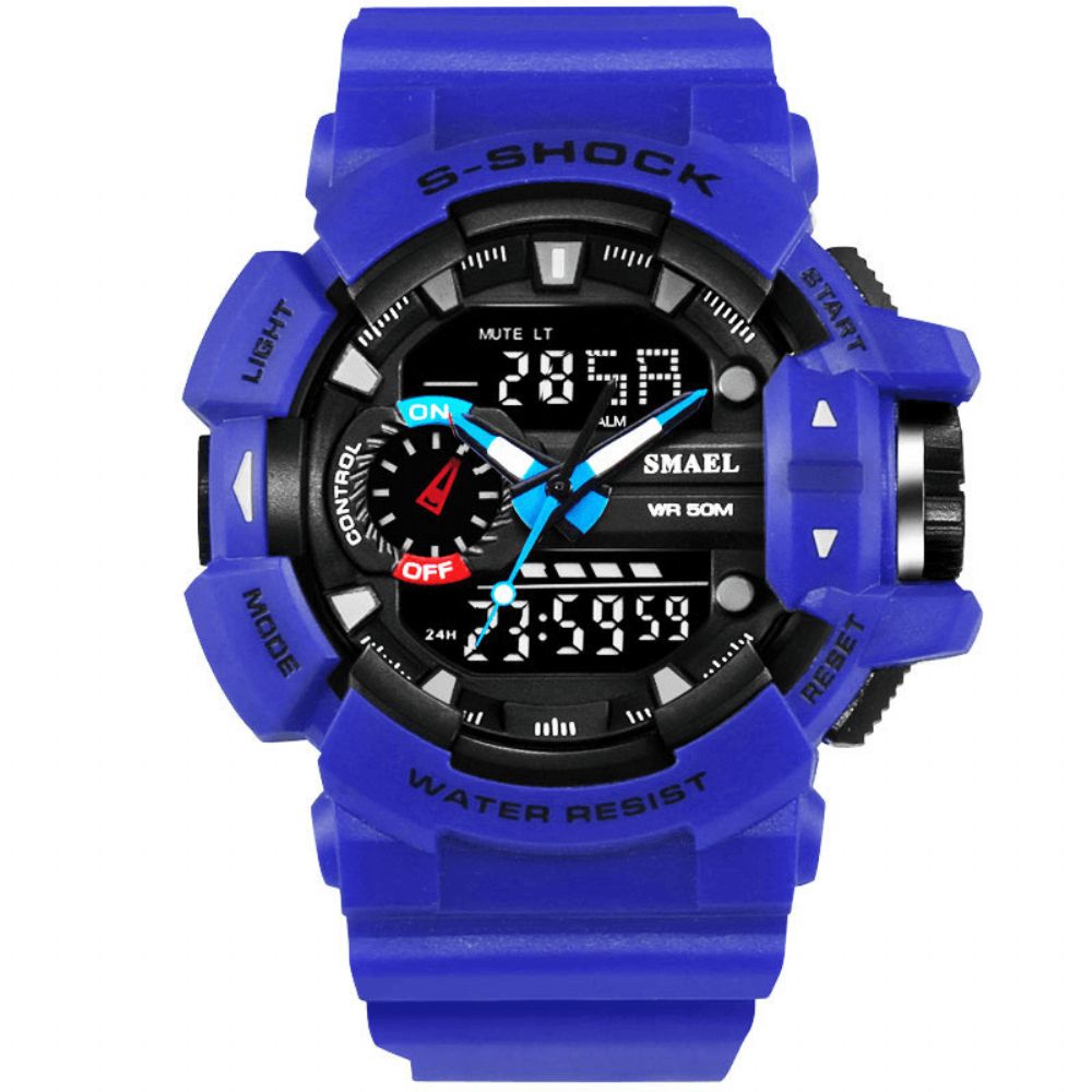 Smael 1436 Militaire Stijl Led Digitaal Horloge Display Tijd Datum Sport Polshorloge