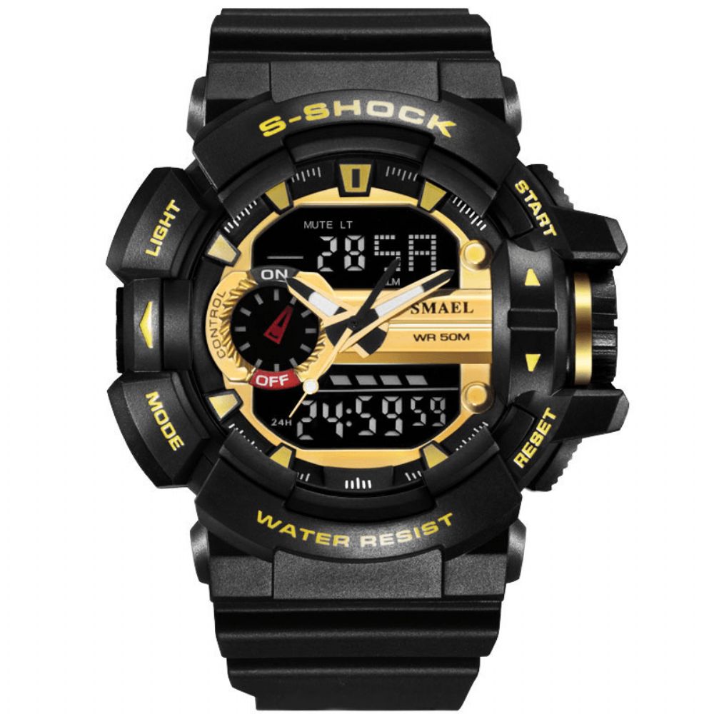 Smael 1436 Militaire Stijl Led Digitaal Horloge Display Tijd Datum Sport Polshorloge