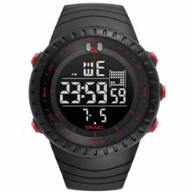 Smael Outdoor Led-Display Digitaal Horloge Multifunctioneel Siliconen Band Sport Herenhorloge