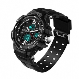 Stryve S8012 Chronograaf Lichtgevende Weekweergave Waterdicht Heren Sport Dual Display Digitaal Horloge