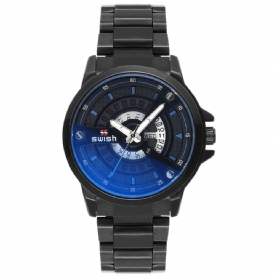 Swish 5866G Mode Herenhorloge 3Atm Waterdicht Lichtgevende Datum Weekweergave Quartz Horloge