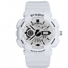 Synoke 9015 Dubbele Weergave Beweging Lichtgevend Alarm Kalender Sport Dual Display Digitaal Horloge Herenhorloge