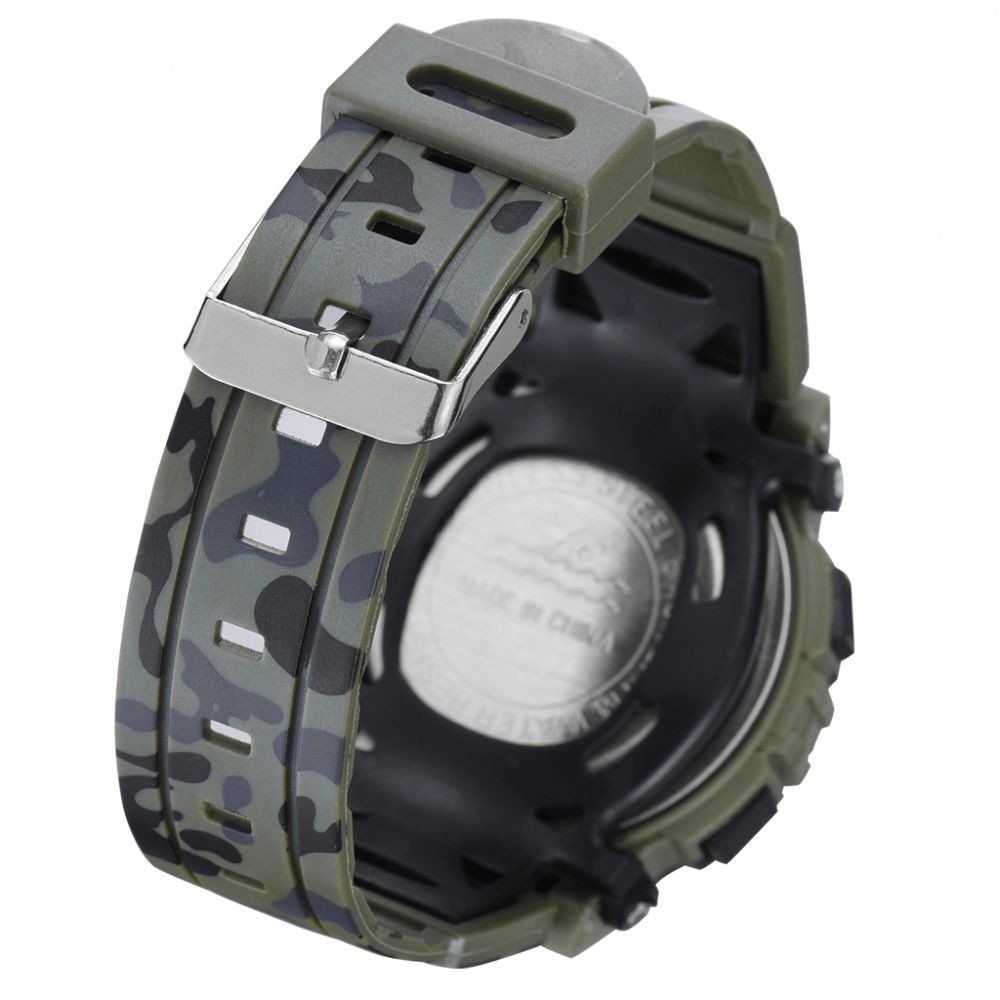 Synoke 9035 Kids Led Kleurrijk Lichtgevend Camouflage Sport Digitaal Horloge